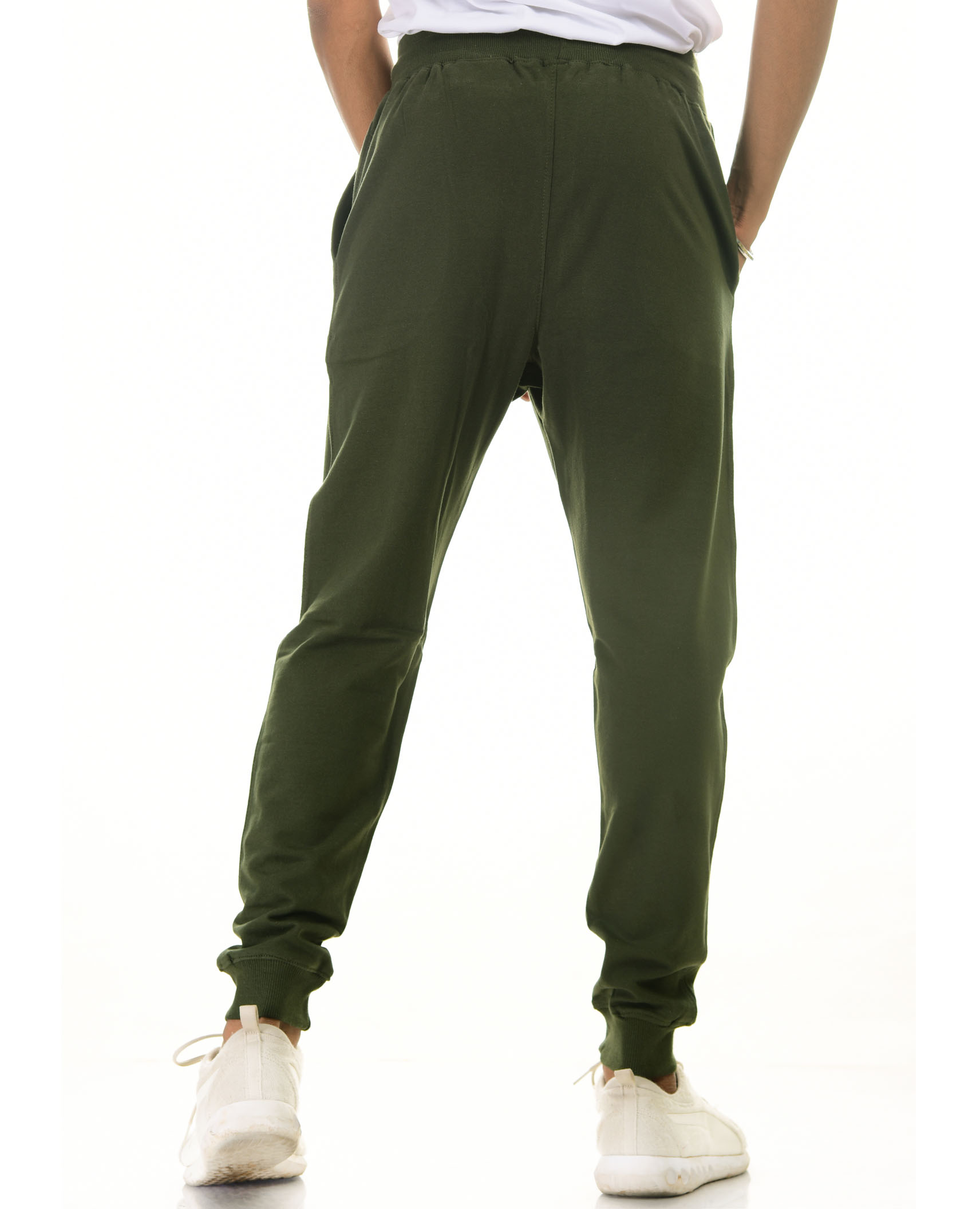 Men's Red Cotton Blend Solid Trackpants